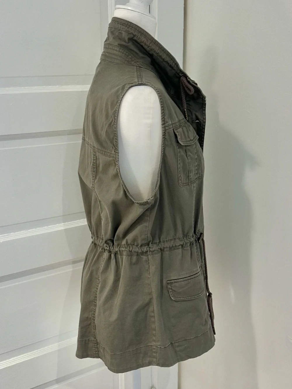American Rag Olive Utility Drawstring Vest-M-Like New
